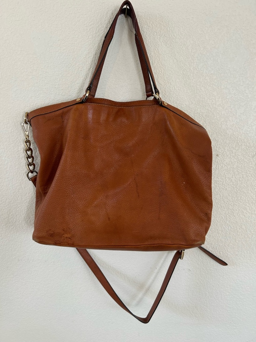 Michael Kors Chestnut Pebbled Leather Shoulder Bag with Gold Hardware - Picture 2 of 16